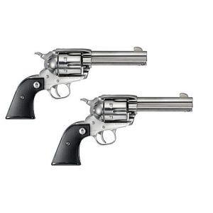 Ruger Vaquero SASS Revolver Set (Must Be Ordered in Pairs) .357 Mag 6rd Capacity 4.62" Barrel Stainless Steel Finiish