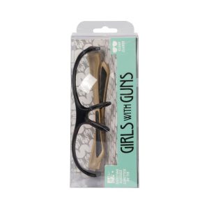 Girls With Guns Devotee Protective Shooting Safety Glasses Anti-Scratch/Fog/UV Coated Gold/Brown with Clear Lens