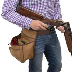 Allen Rival Double Compartment Shell Bag with 52" Belt Tan