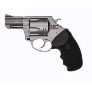 Charter Arms .357 Mag Pug Handgun .357 Mag 5rd Capacity 2.2" Barrel Silver with Full Size Black Grip REFURBISHED