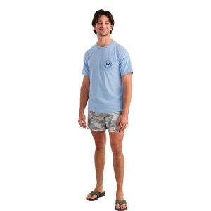 Huk Marlin Circle Short Sleeve Pocket Shirt Cerulean M