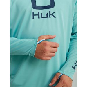 Huk Icon Crew Long Sleeve Shirt Marine Blue L