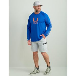 Huk Icon Crew Long Sleeve Shirt Ocean Blue M