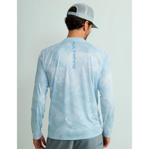 Huk Mossy Oak Pursuit Performance Long Sleeve Crew Shirt MO Stormwater Bonefish L