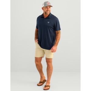 Huk Icon Polo Short Sleeve Shirt Naval Academy L