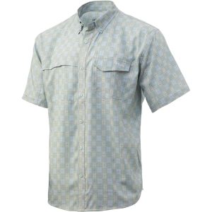 Huk Tide Point Fish Plaid SS Plein Air Mens M