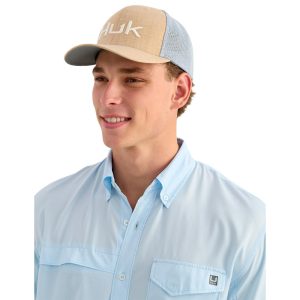 Huk Tide Point Short Sleeve Button Down Shirt Coastal Drift M