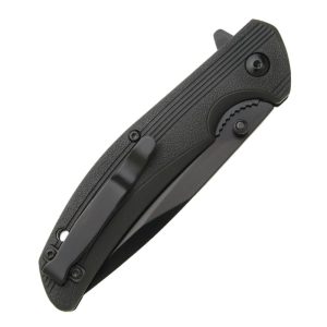 Bear & Son Sideliner Folding Knife 3-3/4" Drop Point Blade Black Zytel with Flipper