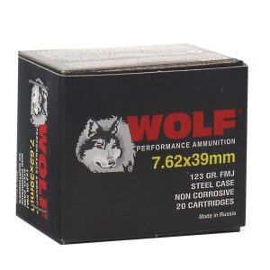 Wolf WPA Polyformance Rifle Ammunition 7.62x39mm 123 gr FMJ 2396 fps 1000/ct