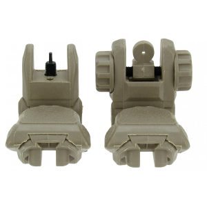 TacFire AR-15 45 Same Plane/Low Profile Pop Up Sights Tan