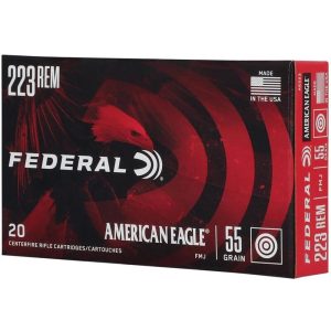 Federal Ammo American Eagle Rifle Ammunition .223 Rem 55 gr FMJ 3240 fps 500/rd Case