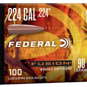Federal Fusion Component Rifle Bullets .224 cal .224" 90gr Bonded Soft Point 100/ct