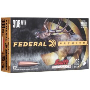 Federal Swift Scirocco II Rifle Ammunition .308 Win 165 gr Poly Tip 2700 fps 20/ct