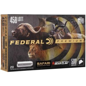 Federal Premium Cape-Shok Rifle Ammunition .458 Lott 500 gr TBBC 2300 fps - 20/ct