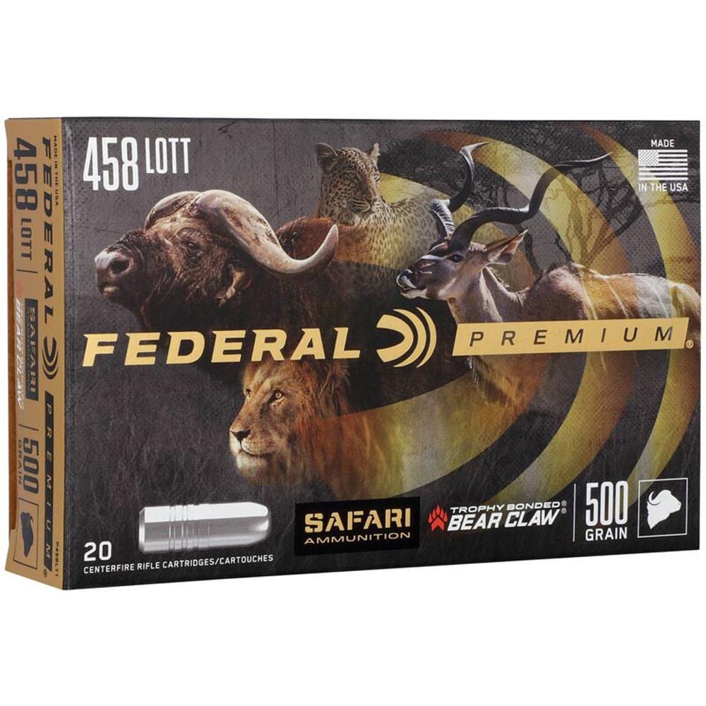 Federal Premium Cape-Shok Rifle Ammunition .458 Lott 500 gr TBBC 2300 fps - 20/ct