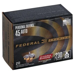 Federal Premuim Personal Defense Handgun Ammunition .45 ACP 230 gr JHP 900 fps 20/box