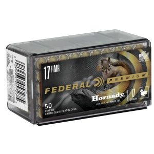 Federal Premium V-Shok Rimfire Ammunition .17 HMR 17 gr V-MAX 50/box