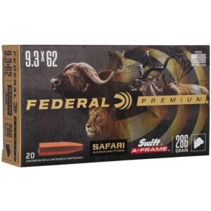 Federal Premium Cape-Shok Rifle Ammunition 9.3x62mm 286 gr SAF 2360 fps - 20/ct