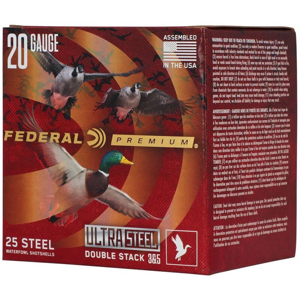 Federal Premium Ultra Steel Shotshells 20ga 3" 1oz 1400 fps #3 & #5 10/ct