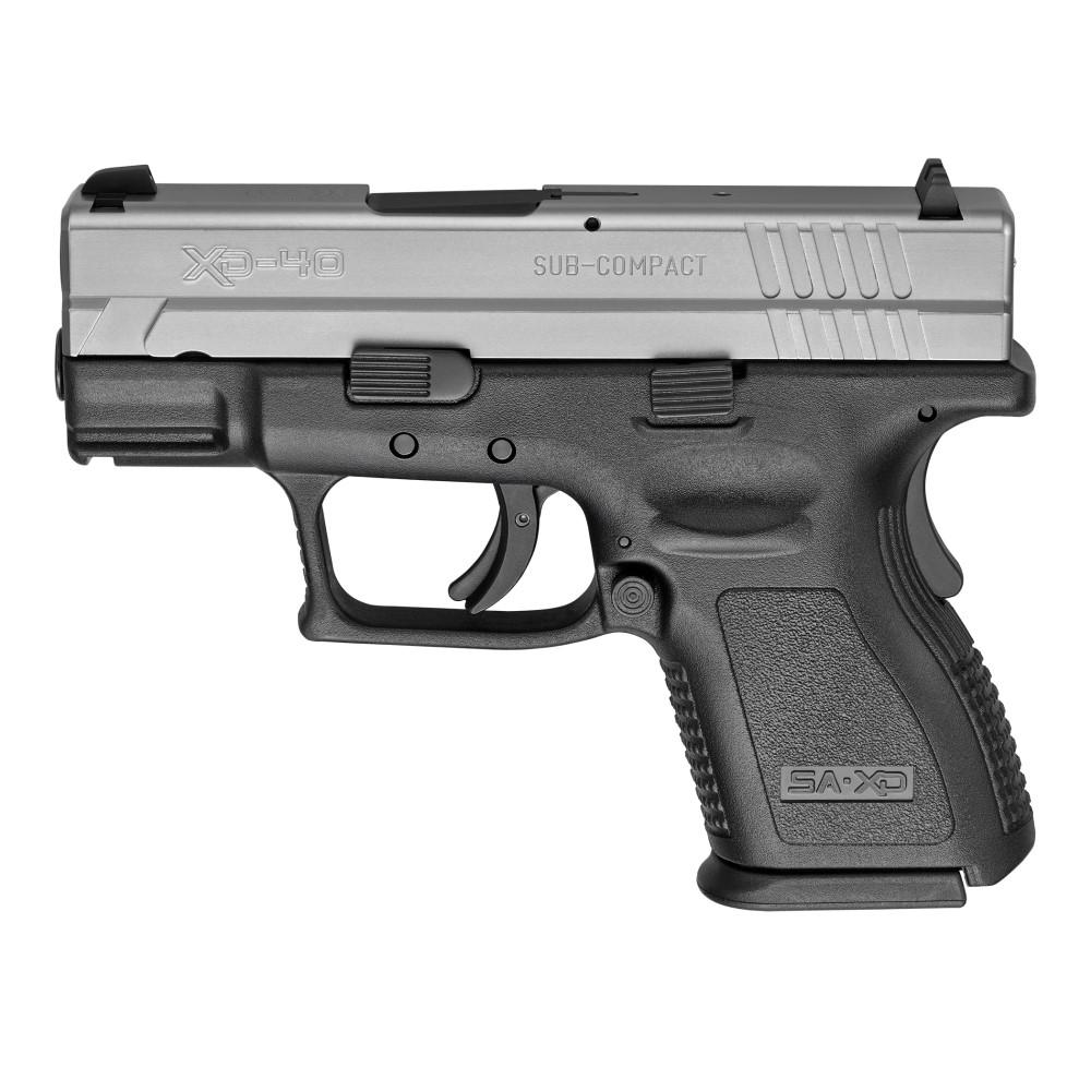 Springfield Armory XD Sub-Compact Handgun .40 S&W 9rd Magazines (2) 3" Barrel Black with Stainless Steel Slide