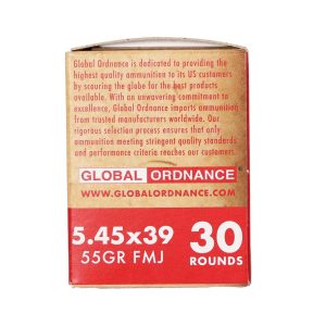 Global Ordnance Rifle Ammunition 5.45x39mm 55gr FMJ 2854 fps 30/ct