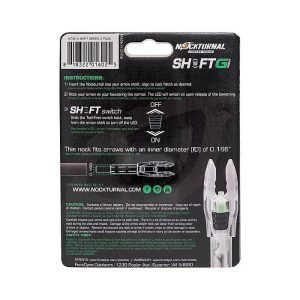 Nockturnal G Nock Shift Green 3/pk .166 Arrow Diameter