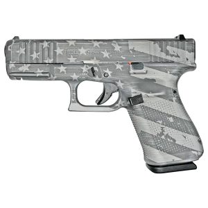 Glock 19 Gen 5 Custom "Distressed Flag - Gray"  Handgun 9mm Luger 15/rd Magazines (3) 4.02" Barrel Austria