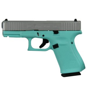 Glock 19 Gen 5 Custom "Robin's Egg Blue Frame Crushed Silver Slide" Handgun 9mm Luger 15/rd Magazines (3) 4.02" Barrel Austria