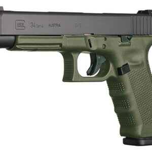 Glock 34 Gen 4 MOS Competition Handgun 9mm Luger 17/rd Magazines (3) 5.3" Barrel OD Green Frame with Black Slide Austria