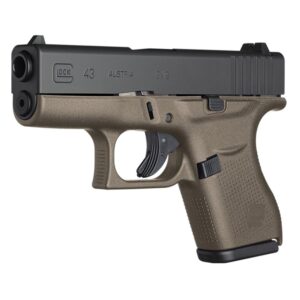 Glock 43 Subcompact Handgun 9mm Luger 6/rd Magazines (2) 3.4" Barrel OD Green Frame Black Slide Austria
