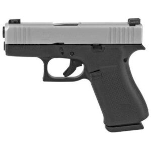 Glock 43x Subcompact Handgun 9mm Luger 10/rd Magazines (2) 3.41" Barrel Black Frame Silver Slide Night Sights Austria