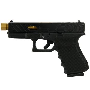 Glock 19 Gen 3 Custom "Gold Barrel Chainmail Stippled Frame Bear Cut Slide" Handgun 9mm Luger 15/rd Magazines (2) 4.6" Barrel Austria