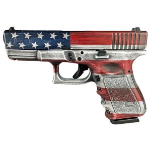 Glock 19 Gen 3 Custom "USA Flag 4 Color" Handgun 9mm Luger 15/rd Magazines (2) 4.02" Barrel Austria