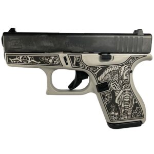 Glock 42 Custom "Elephant Engraved Gray Steel Frame" Subcompact Handgun .380 ACP 6/rd Magazines (2) 3.25" Barrel USA