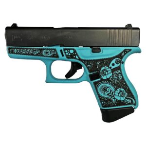 Glock 43 Gen 4 Custom "Robin's Egg Blue and Paisley" Subcompact Handgun 9mm Luger 6/rd Magazines (2) 3.41" Barrel USA
