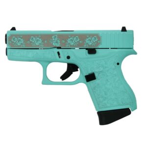 Glock 43 Gen 4 "Robin's Egg Blue Glock & Roses" Subcompact Handgun 9mm Luger 6/rd Magazines (2) 3.41" Barrel USA