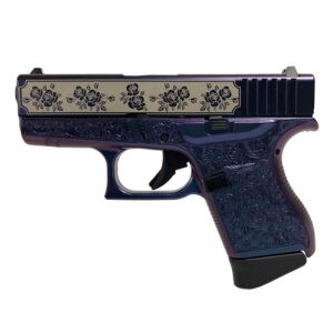 Glock 43 Custom "Glock & Roses" in Mongoose Purple Subcompact Handgun 9mm Luger 6rd Magazines (2) 3.41" Barrel USA Made
