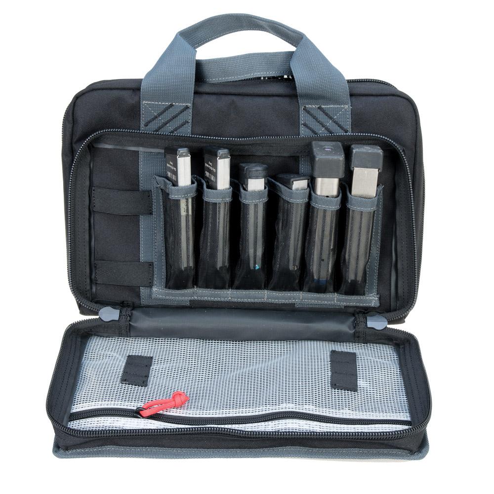 GPS Quad Handgun Range Bag with Mag Storage and Dump Cups Rifle Green and Khaki
