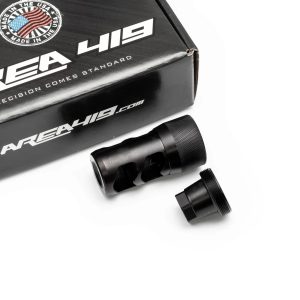 Area 419 Hellfire 2P-Self Timing Muzzle Brake w/ Adapter 9mm 1/2-28