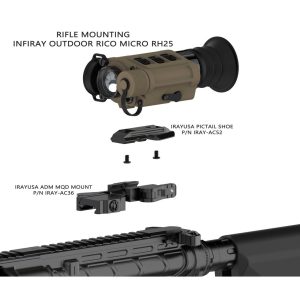 InfiRay Rico Micro V2  640 12 Micron 25mm FDE  Hand Held / Stand Alone Weapon Sight / Clip-On Mode / Weapon Mounts Optional