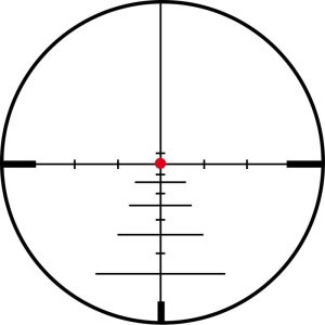 KonusPro 3-9x40mm Rifle Scope Engraved SFP Blue/Red Dot 550 Ballistic Reticle Illuminated Matte Black