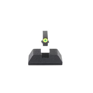 Ameriglo Optics Compatible Tritium Handgun Sight Set for Glock Flat Black .295? Rear 1L Tall Green with Lumigreen .220? Front