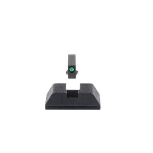 Ameriglo Optics Compatible Tritium Handgun Sight Set for Glock Flat Black .295? Rear 1L Tall Green with Black .220? Front