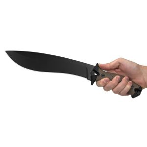 Kershaw Camp 10 Fixed Machete Knife 10" Recurve Blade Tan and Black