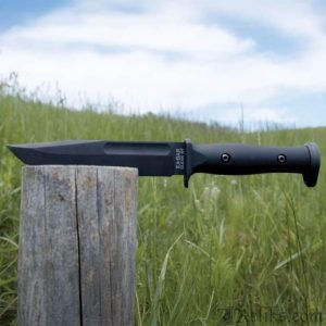 KA-BAR Slabby Fixed Blade Knife 6-9/10? 1095 Cro-Van Nylon Handle Black