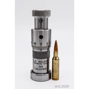 L.E. Wilson Stainless Steel Bullet Seater Die with Micrometer Adjustment 9.5 x 77