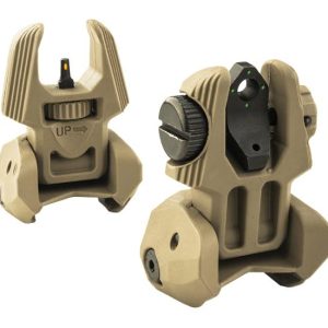 Meprolight Mepro FRBS - Self Illuminated Flip Polymer Desert Back-up Rifle Sights 4 Dot Rear/Orange Hyper Bright Front