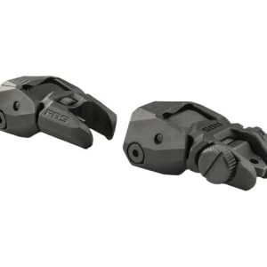 Meprolight Mepro FRBS - Self Illuminated Flip Polymer Black Back-up Rifle Sights 4 Dot Rear/Green Hyper Bright Front
