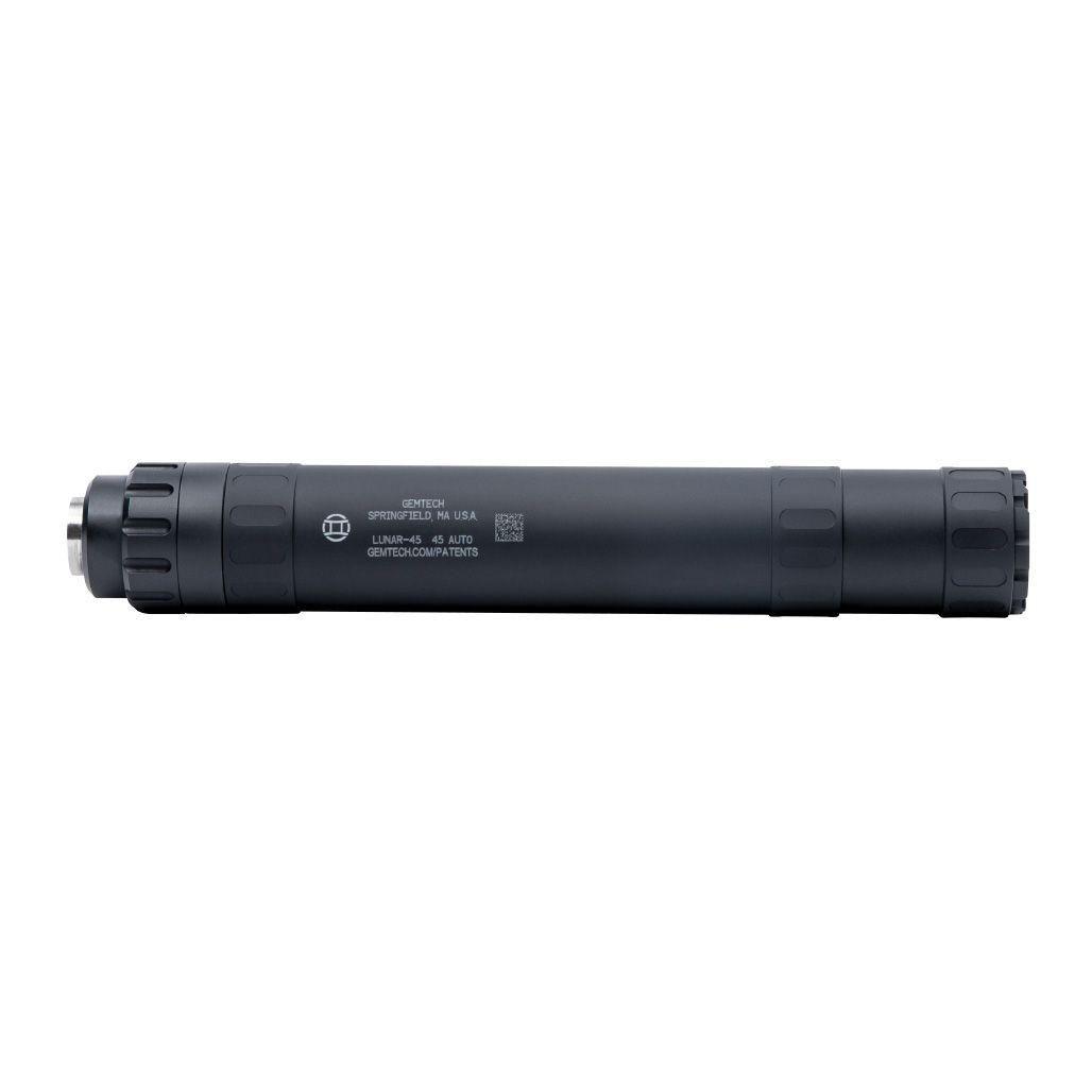 Gemtech LUNAR 45 Direct Thread Aluminum/Titanium Pistol Suppressor 45 ACP includes LID Black USED