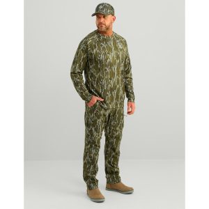 Nomad Mirage Long Sleeve Camo Crew Shirt Mossy Oak Bottomland M